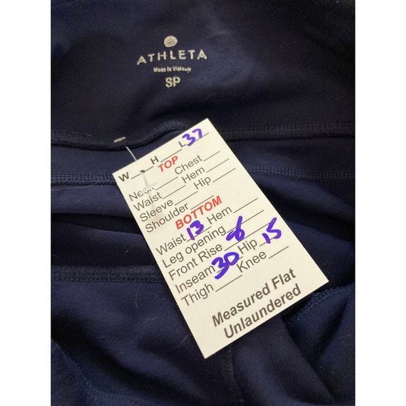 ATHLETA Activewear Athletics Leggings Low Rise Pull on Navy Blue Size S. Box S1 - Picture 5 of 5